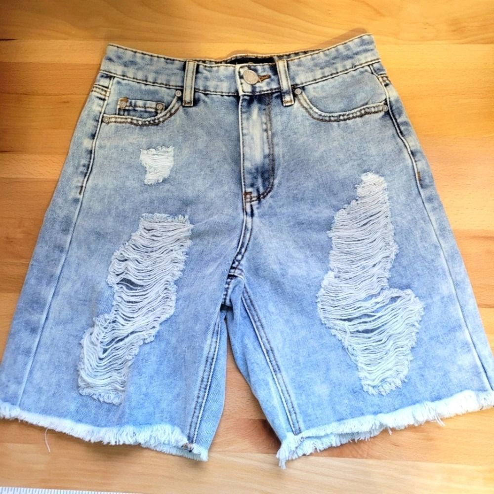 Indigo Rein high rise denim shorts